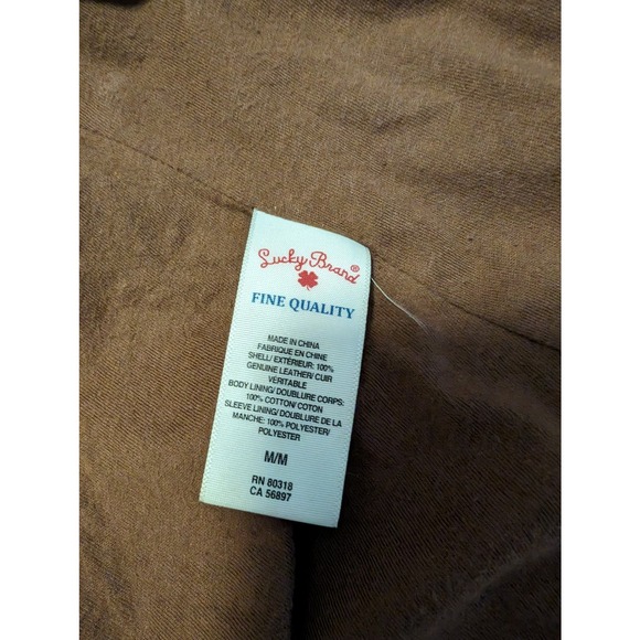 Lucky Brand Lucky Legend Womens Brown Suede Leather Jacket Size Medium Laced - Picture 6 of 16